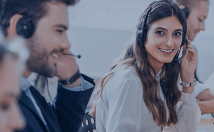 woman with headset